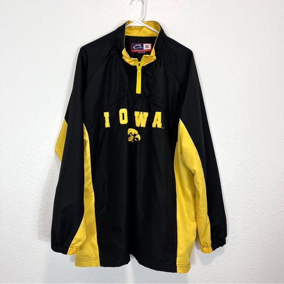 VTG Iowa Hawkeyes Windbreaker Jacket 1/4 Zip By Cadre Size XL - Picture 1 of 7